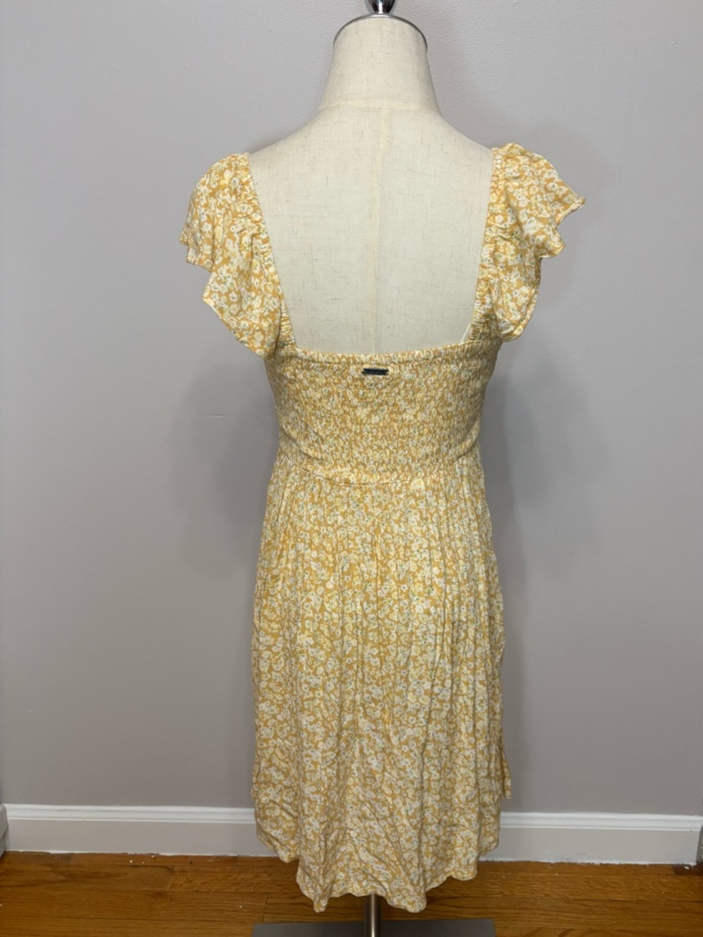 Billabong Forever Yours Woven Smock Floral Mini A-line Dress Coquette Size Small - Picture 8 of 15